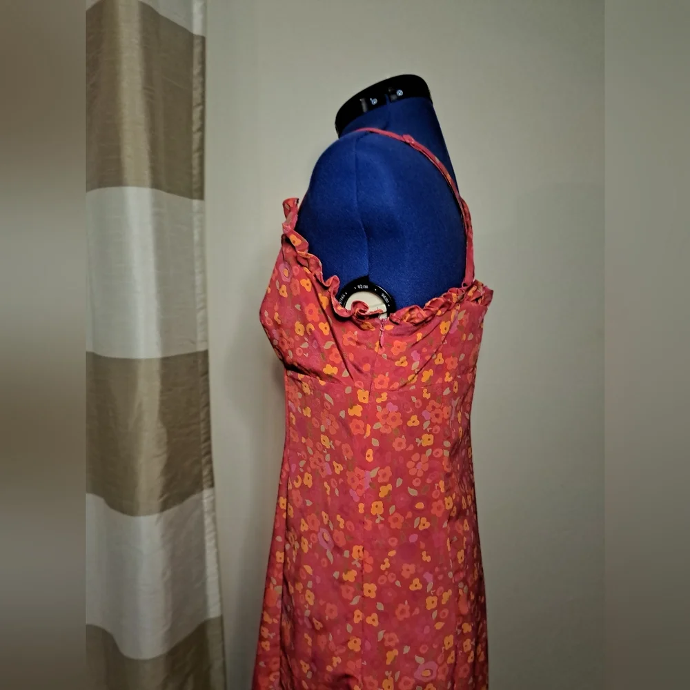Express Pink Floral Dress Size 8 Spaghetti Summer Sundress Straps EUC Vacation - Picture 5 of 13